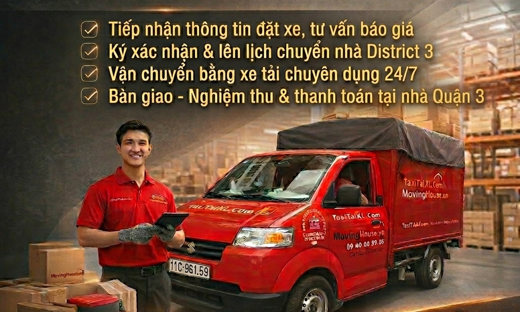 Dịch vụ chuyển nhà quận 3 chuyên nghiệp cùng Moving House