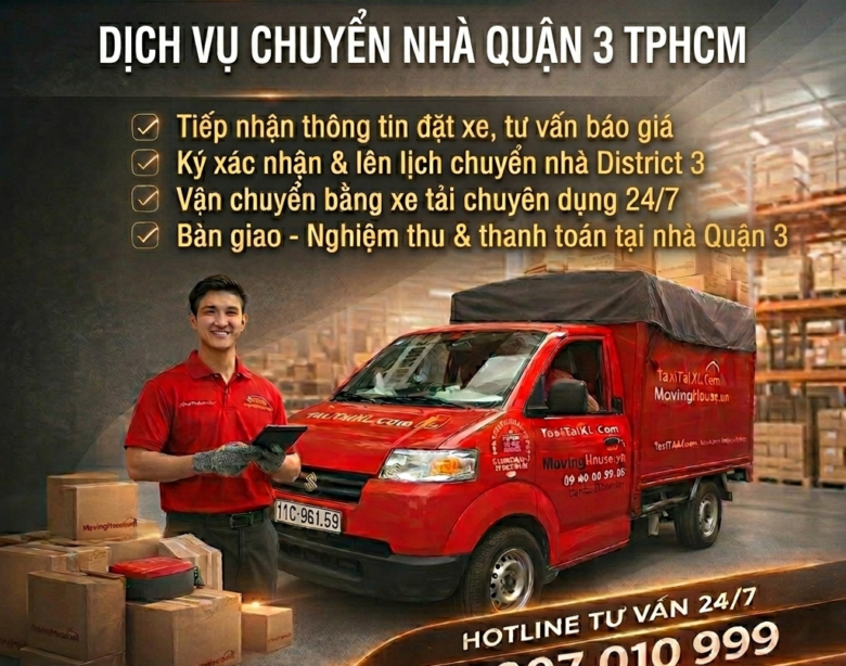 Dịch vụ chuyển nhà quận 3 chuyên nghiệp cùng Moving House